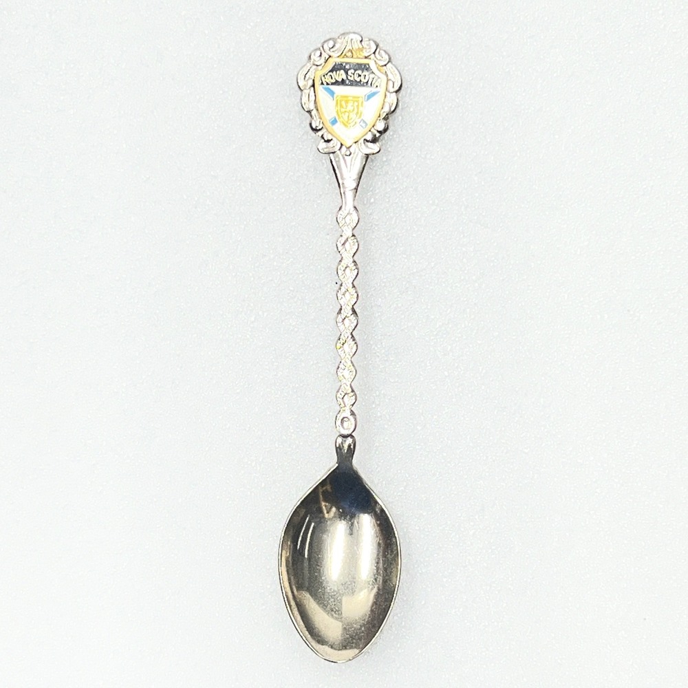 Nova Scotia Souvenir Spoon Unisex 4.5"Silver Tone Excellent Enamel Shield Crest